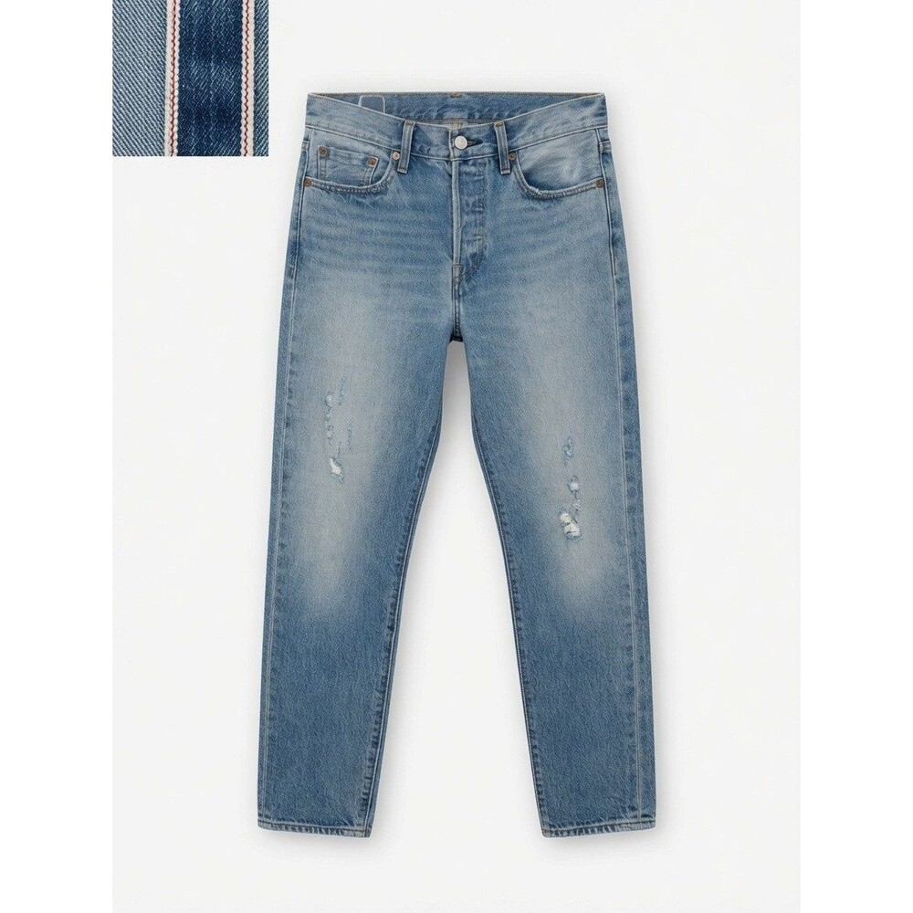 Levi's Jeans Wedgie Icon Fit Ankle Selvedge Denim 28 Blue Lt Wash White Oak Cone